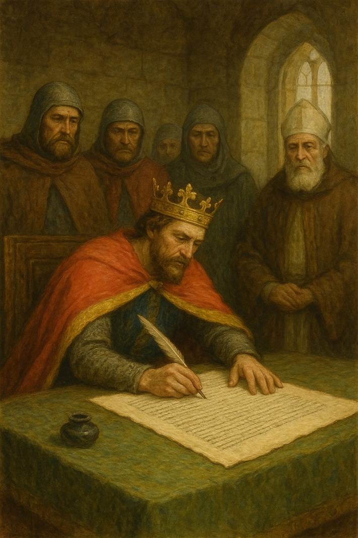 A painting of a person signing a document

AI-generated content may be incorrect.